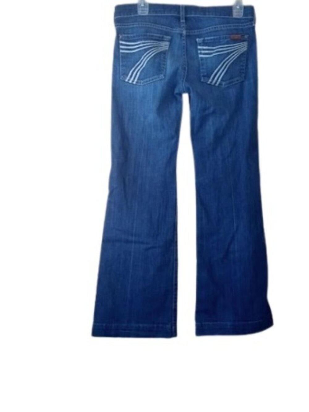 VTG Y2K Seven For All Mankind Womens Dojo Jeans Low Rise Wide Leg 7 Stitch 28